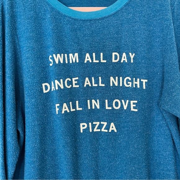 Wildfox Swim All Day Dance All Night Fall In Love Pizza Sweater Sz L - Picture 2 of 6